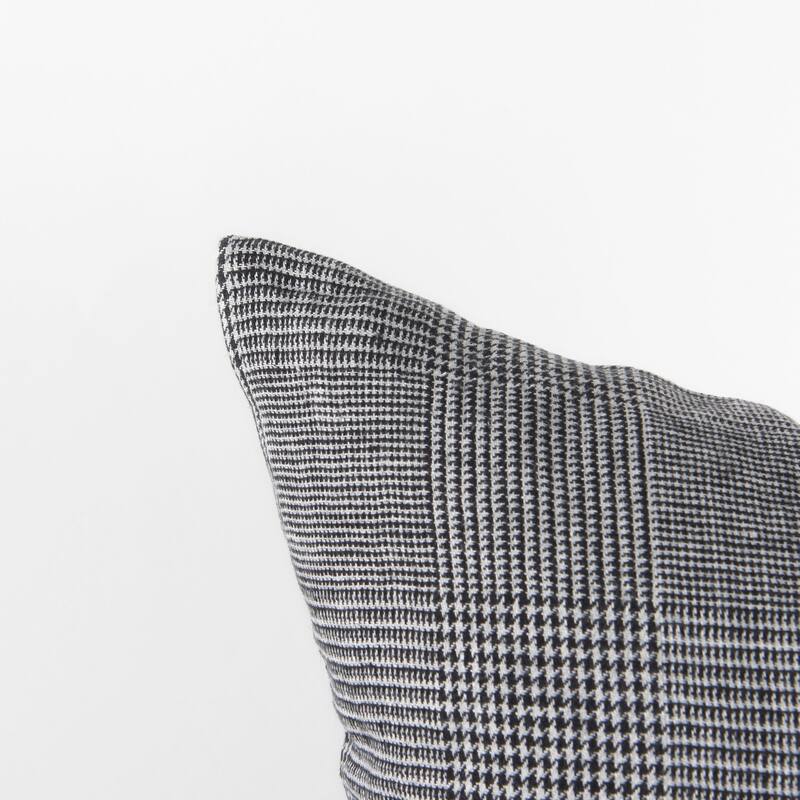 Ramone 14 x 26 White and Black Fabric Decorative Pillow Cover