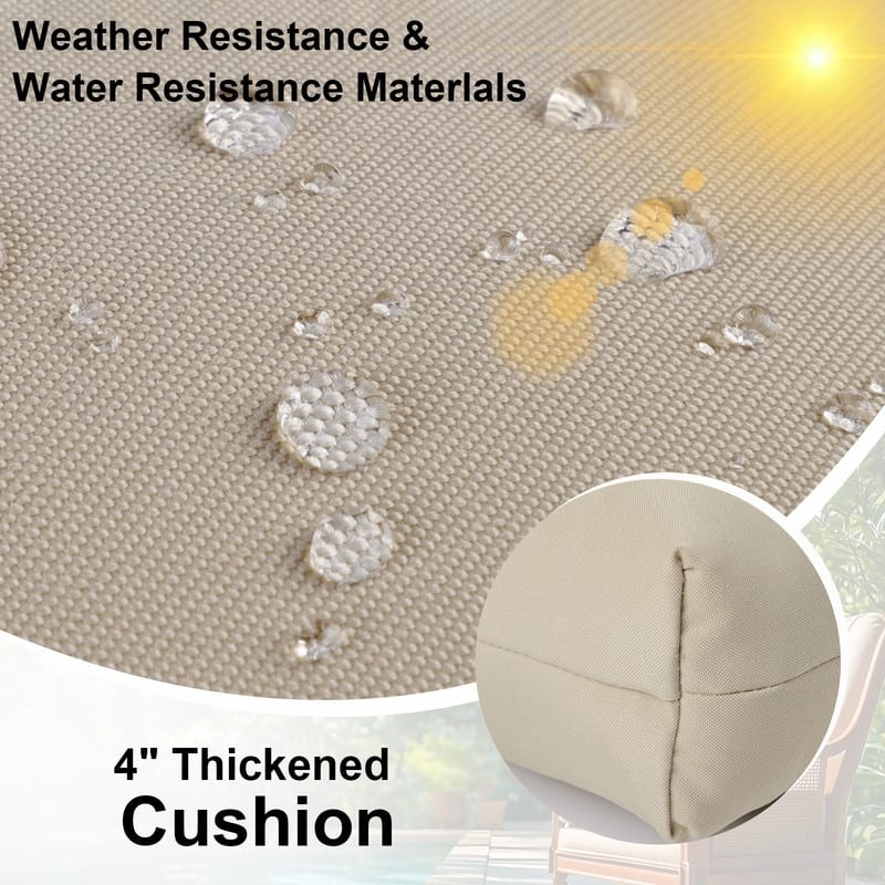 2 Pcs Set High Back Patio Chair Cushions, 44'' x 22''x 4''Tufted Rocking Chair Cushions, for Garden Porch Home Office Chair Use