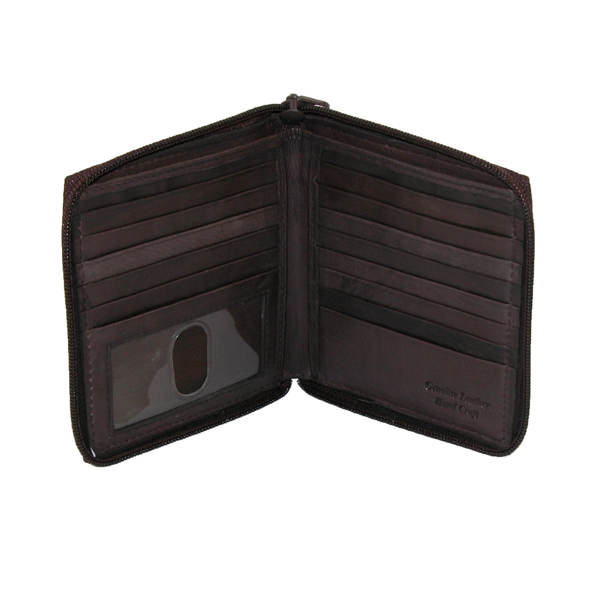 Mens Zipper Hipster Credit Card Holder Tan Wallet