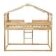 preview thumbnail 34 of 54, House Bed Twin Over Twin Bunk Bed Wood Platform Bed Frame