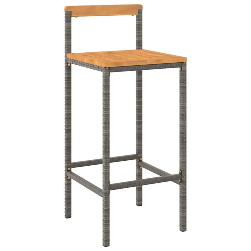 vidaXL Bar Stools 2/4 pcs Poly Rattan and Solid Wood Acacia