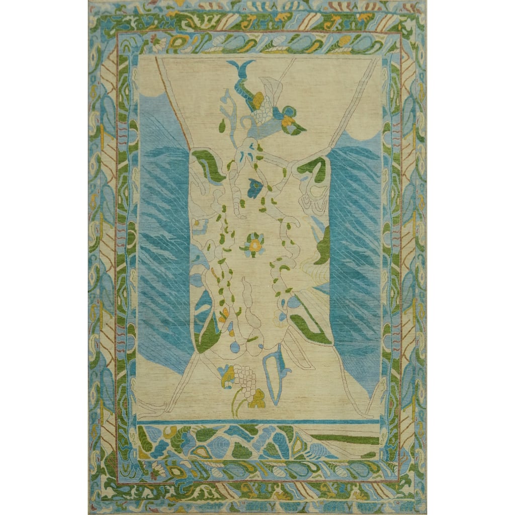 Vegetable Dye Wool Oushak Turkish Large Rug, Geometric Carpet - 17' 9'' X 12' 7''