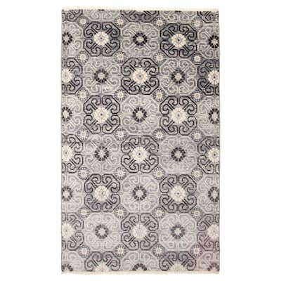 ECARPETGALLERY Hand-knotted Mystique Grey Wool Rug - 4'10 x 8'1
