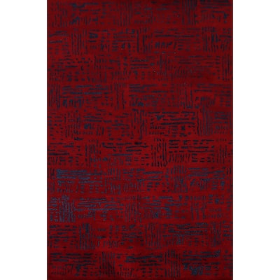 Contemporary Modern Indian Area Rug Handmade Wool Carpet - 5'3" x 7'7"