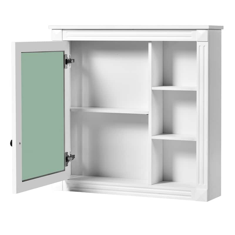 Wall Mounted Bathroom Medicine Cabinet with Mirror and Storage Shelf