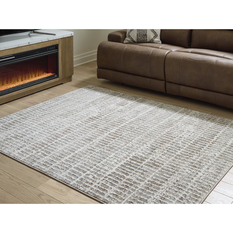 Signature Design by Ashley Fuadwick Gray Area Rug - 63" W x  84" D x  0.3" H