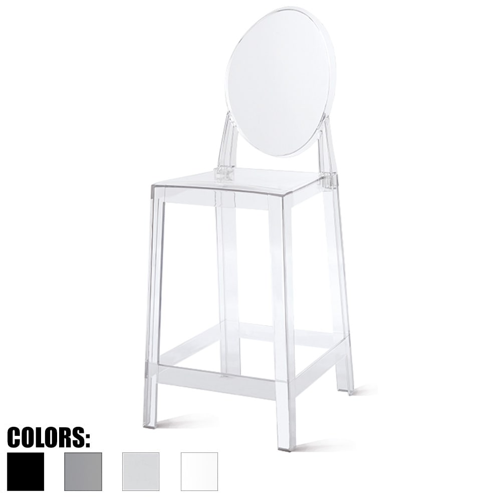 Clear - 25" Seat Height With Modern Plastic Side Armless Bar Counter Stool Accent Lounge No Arms
