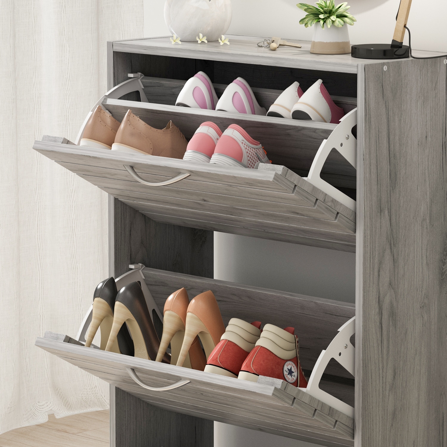 Shoe Cabinet with Flip Drawer for Entryway Rack Storage Organizer - On Sale  - Bed Bath & Beyond - 36307258