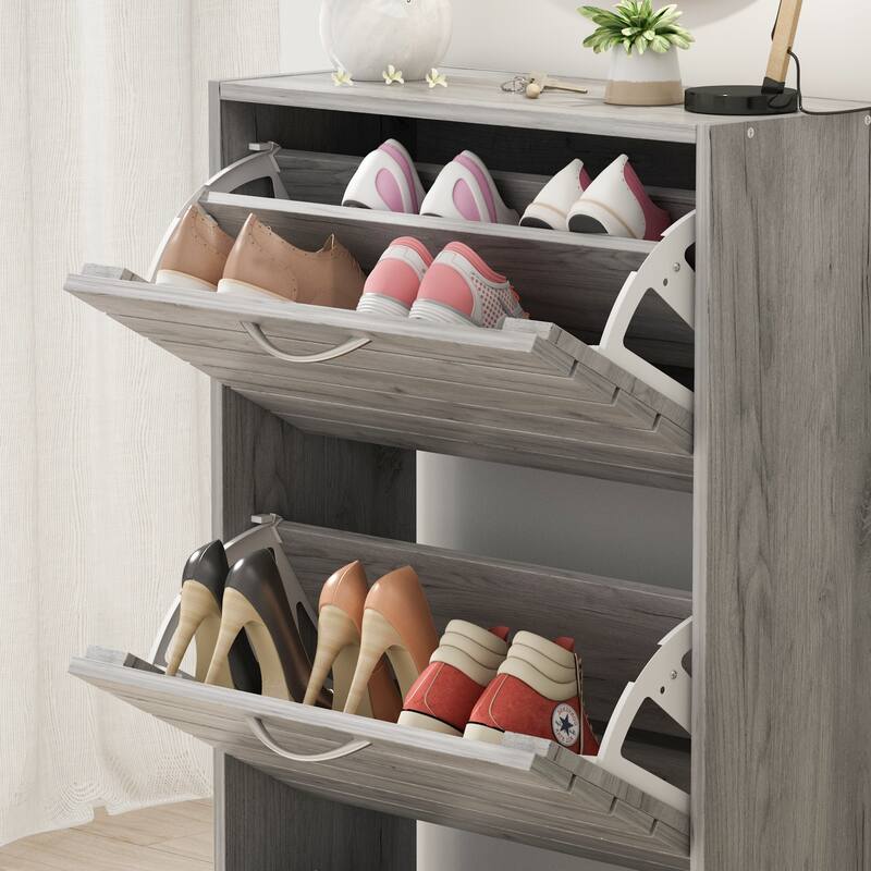 Shoe Cabinet with Flip Drawer for Entryway Rack Storage Organizer