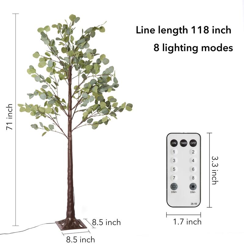 6FT Lighted Eucalyptus Tree for Christmas