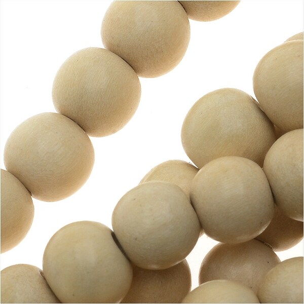 Pukalet Wood Beads, Dyed Smooth Round 8mm, 50 Pieces, Natural Lacquer