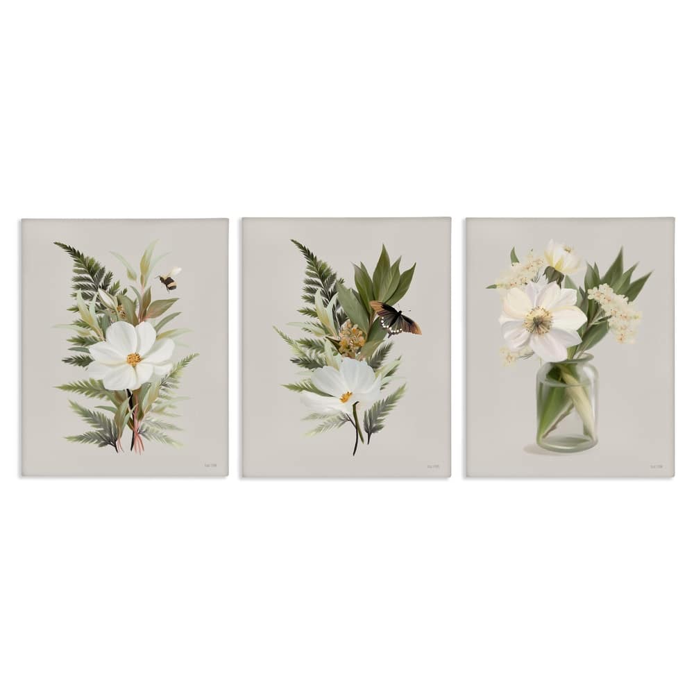 Stupell Country Magnolia Bundles Canvas Wall Art Design By House Fenway (Set of 3)