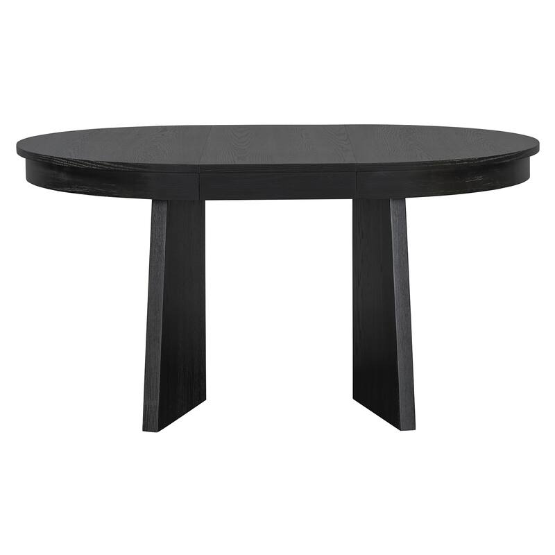 5 Piece Round Extendable Dining Table Set with 4 Upholstered Chairs