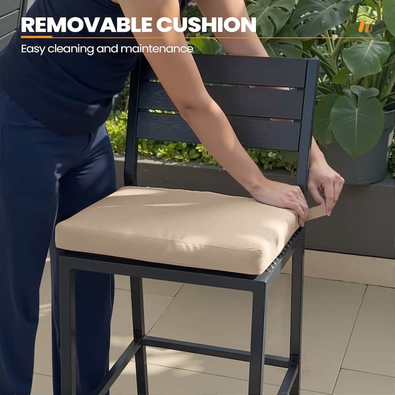 Outdoor Barstool Counter Height Bar Stools with Cushion - see picture