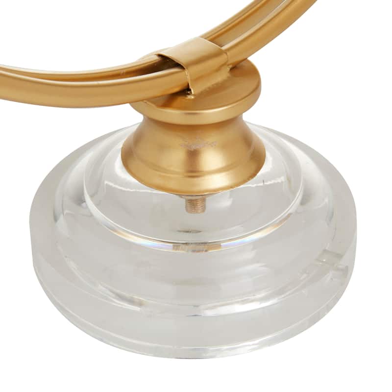 Gold Metal Decorative Clock with Acrylic Base - 13 x 5 x 16