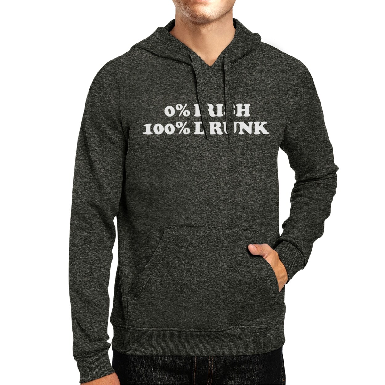 365 Printing 0/% Irish 100/% Drunk Dark Grey Funny Graphic HoodieGifts for Him