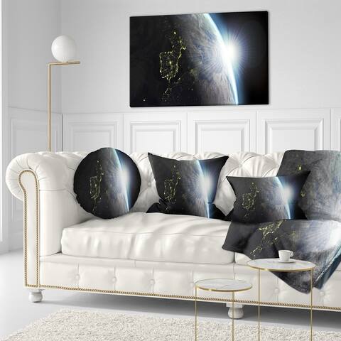 Designart 'Earth View with Day and Night Effect' Digital Art Canvas Print