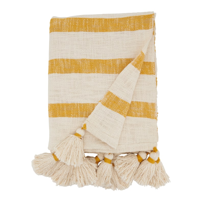 Tassel Treats Stripe Throw Blanket