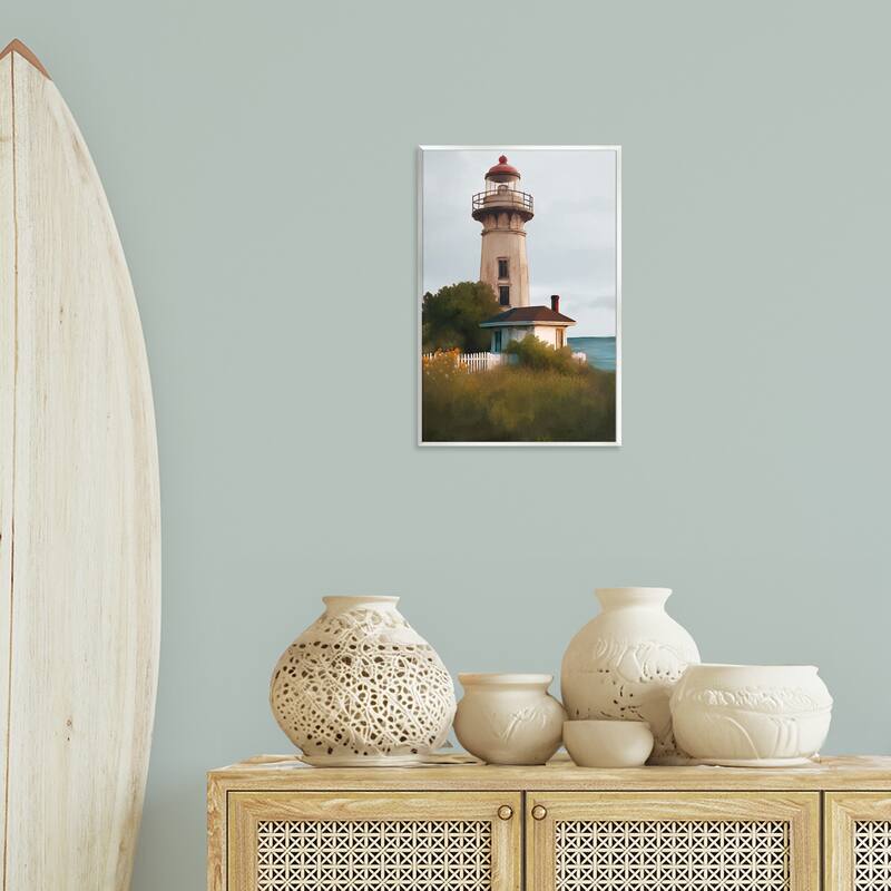 Stupell Scenic Summer Lighthouse View Wall Plaque Art Design By Elizabeth Medley