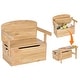preview thumbnail 4 of 29, Costway 3-in-1 Kids Convertible Storage Bench Wood Activity Table and - See Details Natural