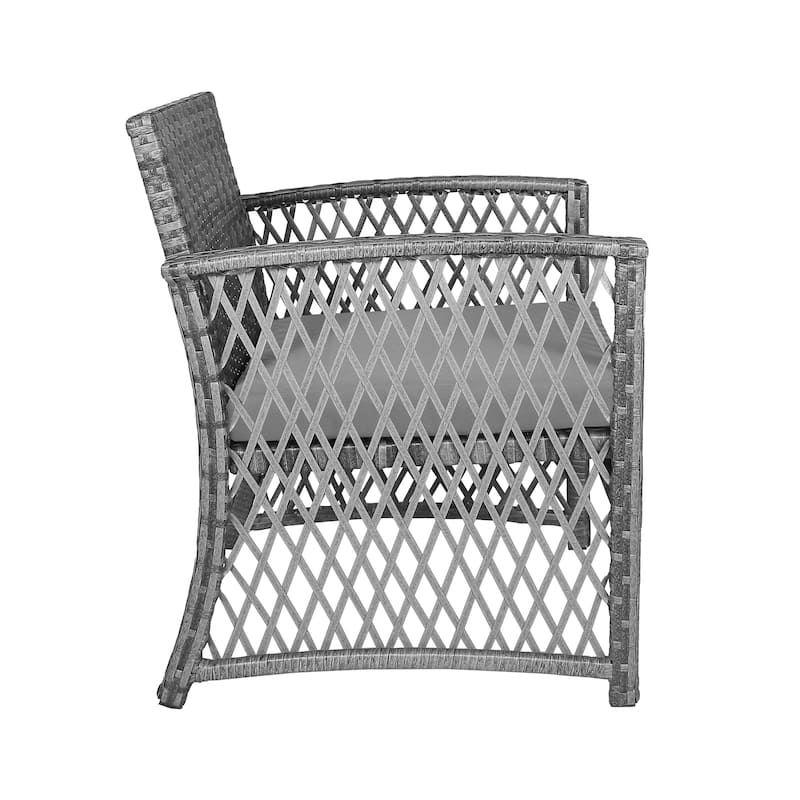 Madison Outdoor 4-Piece Rattan Patio Furniture Chat Set