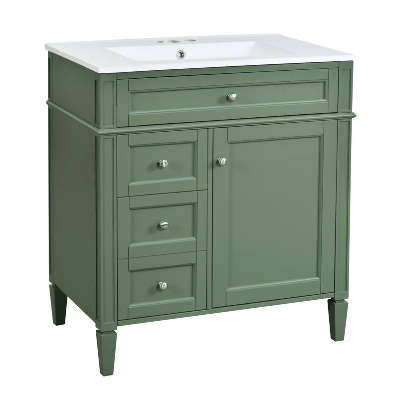 30" Bathroom Vanity with Ceramic Sink