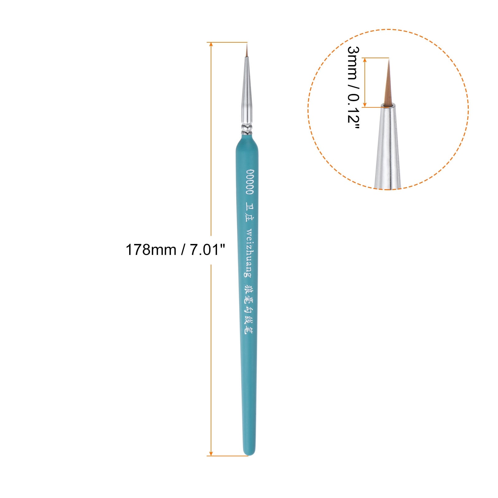 Detail Paint Brushes Length Nylon Hair Miniature Painting Brush for Watercolor Oil Acrylic Painting