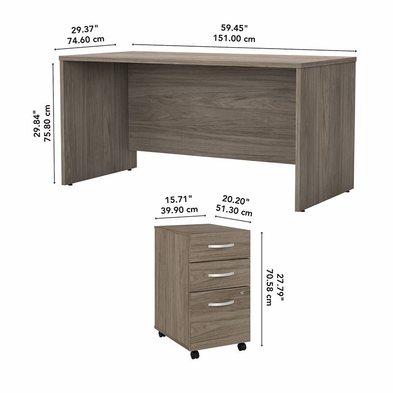 Studio C 60W x 30D Office Desk with Drawers by Bush Business Furniture