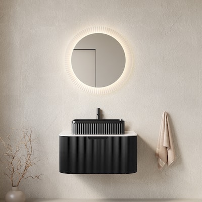 Wall-Mounted Floating Bathroom Vanity with Sink
