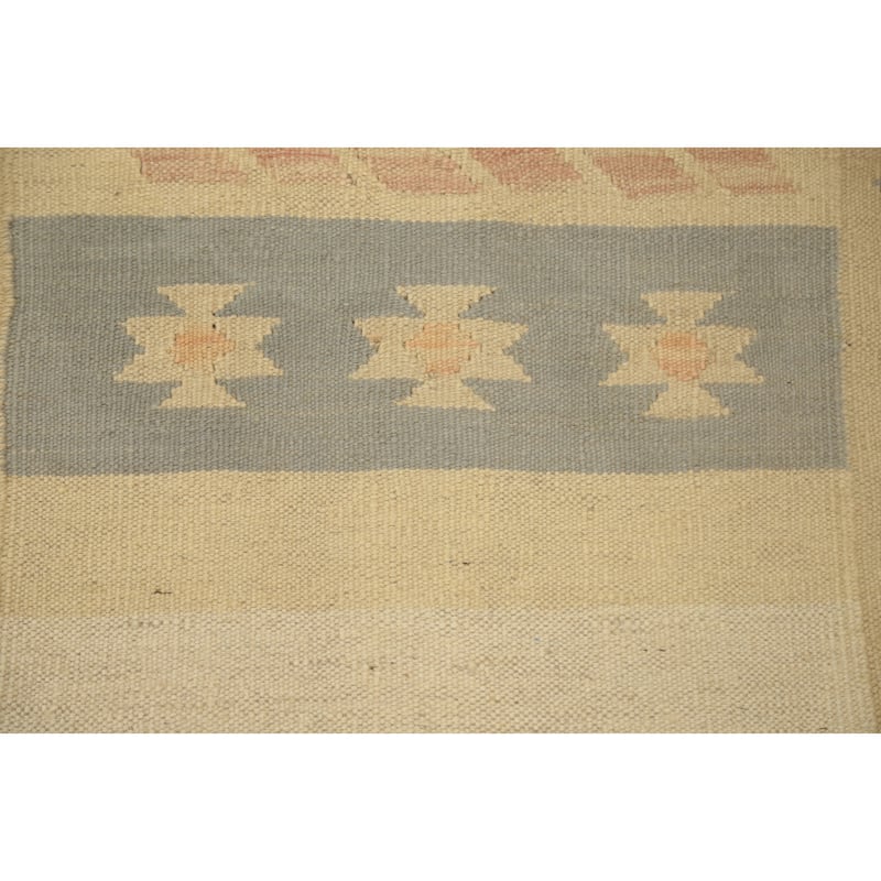 Hand Woven Oriental 100% Wool Carpet Southwestern Tribal Multi-Colored Kilim Area Rug - 3' 9'' X 2' 0''