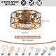 preview thumbnail 7 of 16, 19.7'' Caged Bronze Flush Mount Low Profile Ceiling Fan Chandelier