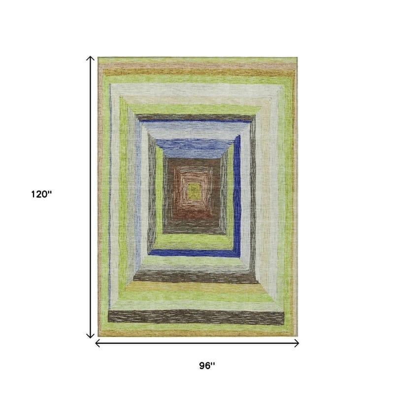 HomeRoots Geometric Transitional Rectangle Outdoor Rug