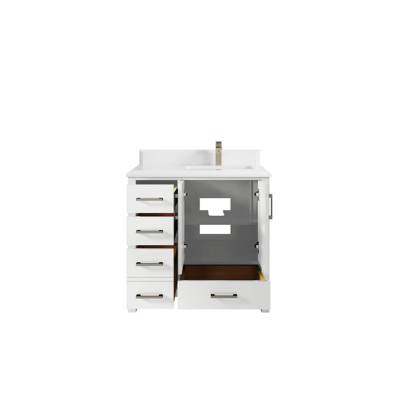 Willow Collections 36 in. W x 22 in. D Malibu Right Offset Sink Bathroom Vanity with Countertop