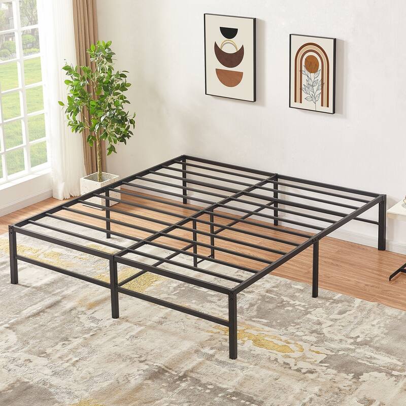 18 inch Bed Frames Heavy Duty Metal Twin/Full/Queen/King Size Platform BedFrame, No Box Spring Needed, Black Beds