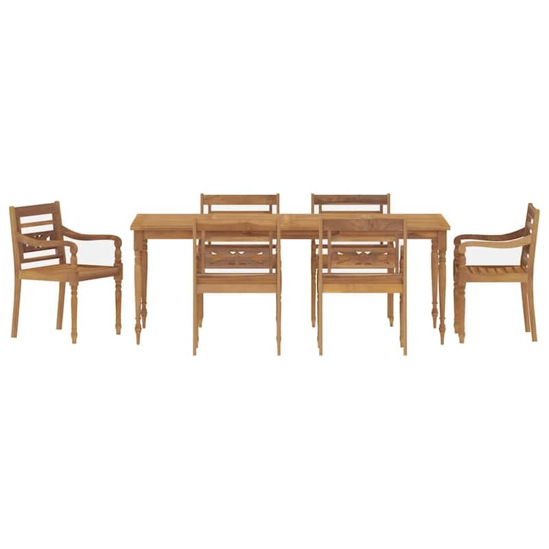 vidaXL Garden Dining Set Teak Wood Medium Seats Many - 39.4 x 78.7 x 29.5