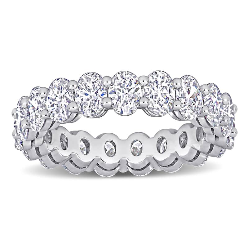 Miadora 3 1/2ct TDW Oval Diamond Eternity Ring in 14k White Gold