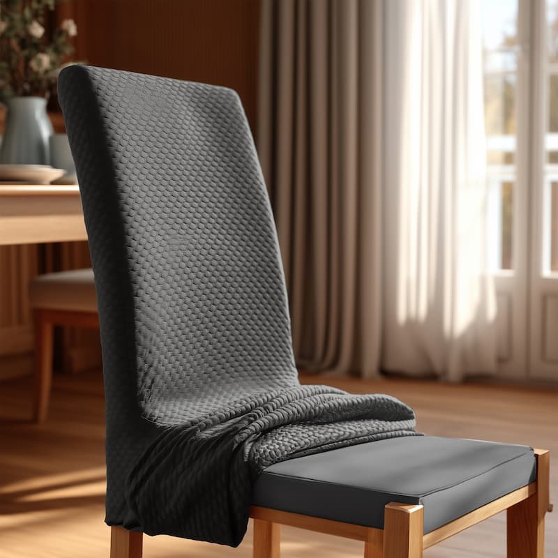 Deconovo Stretch Jacquard Dining Chair Covers Set of 2 - 18x18x24 Inch