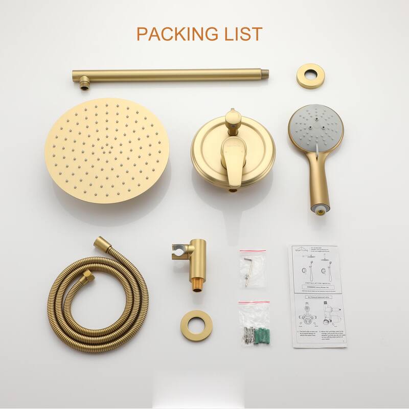 Clihome 5-Spray Patterns 10 in. Wall Mount Dual Shower Heads