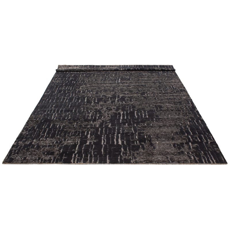 ECARPETGALLERY Hand-knotted Tangier Grey Wool Rug - 10'7 x 13'11