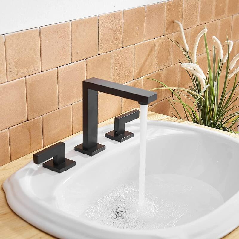 WIZ 8 in. Widespread Double Handle Bathroom Faucet With Pop-up Drain
