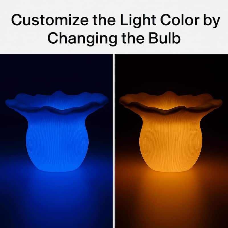 Mushroom table lamp modern organic resin ambient lighting cozy home