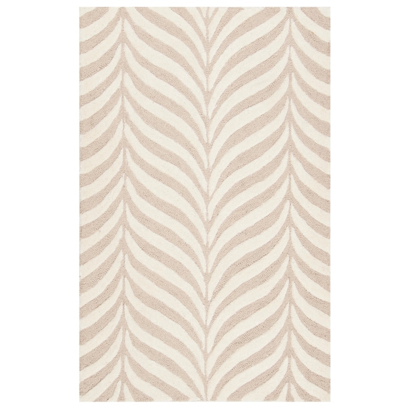 SAFAVIEH Handmade Bella Crescencia Modern Floral Wool Rug - 2'6" x 4' - Sand/Ivory