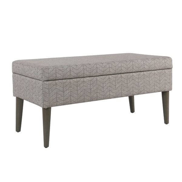 Shop Homepop Mid Century Storage Bench Textured Gray Overstock 20594248