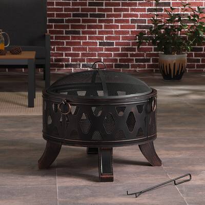 26" Crossweave Round Steel Fire Pit