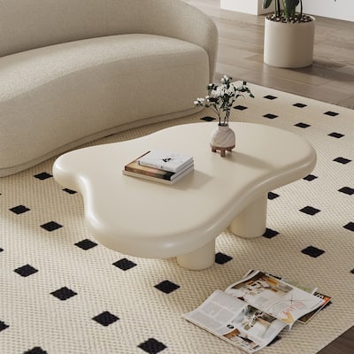 48.5 In Fiberglass Tabletop Modern Cloudy Shape End Table