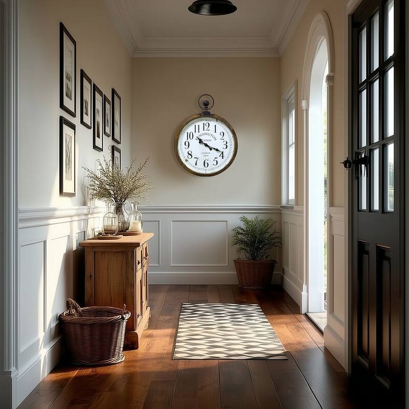 Yosemite Home Decor Kensington Station Pocket Watch Style Wall Clock - 3 x 22.6 x 29.7