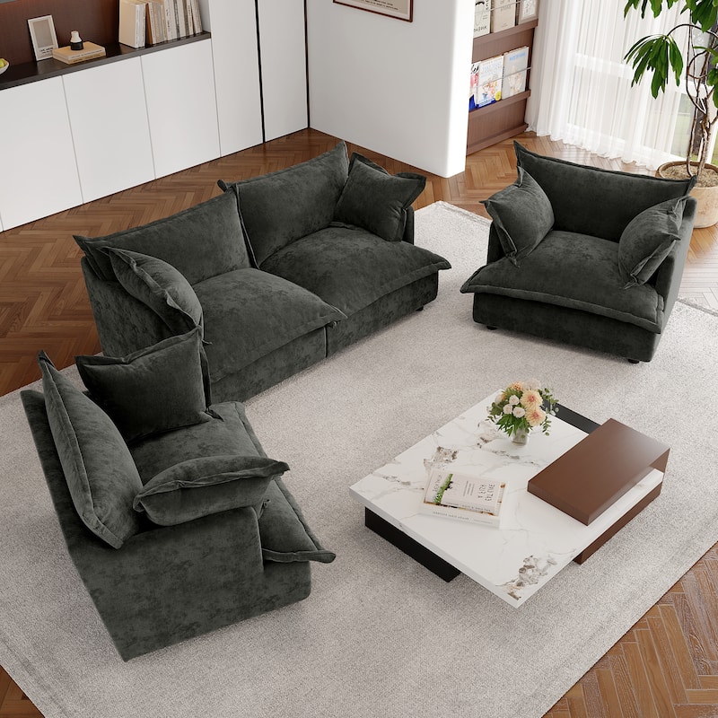 Double Layer Cushion Comfy Cloud Modular Sectional Sofa Set