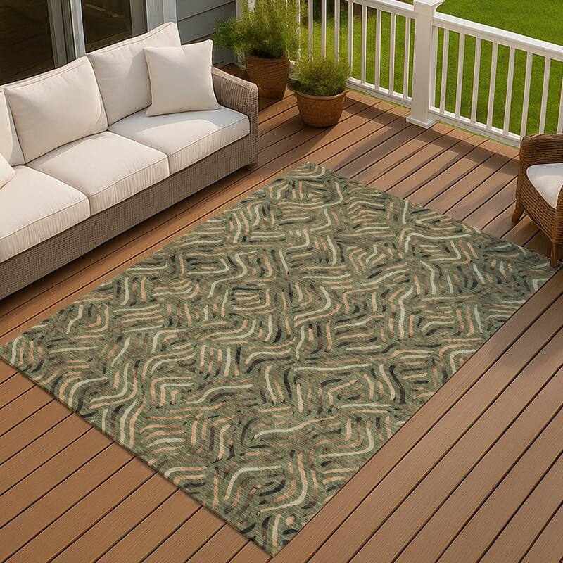 Machine Washable Indoor/ Outdoor Modern Jamie Chantille Rug