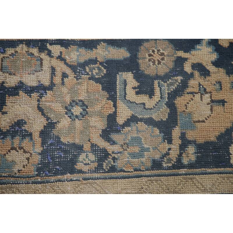 Vegetable Dye Mashad Persian Vintage Area Rug Hand-knotted Wool Carpet - 9'7" x 12'6"