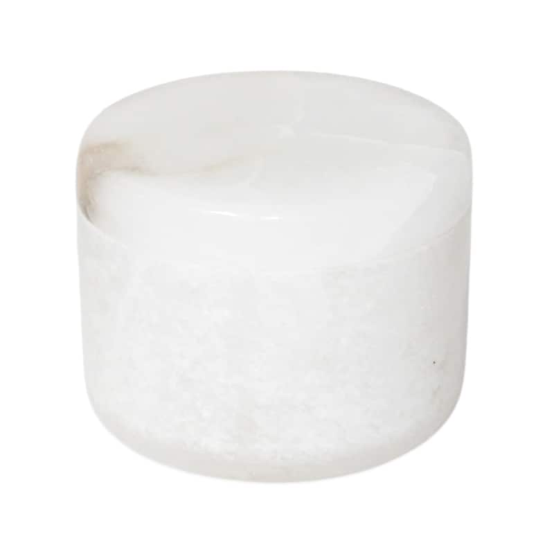 Sm. Alabaster Votive Box 4"Dia